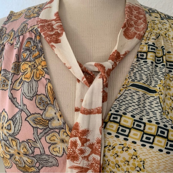 Anthropologie Moulinette Soers patchwork style sleeveless top with front tie - Picture 4 of 12